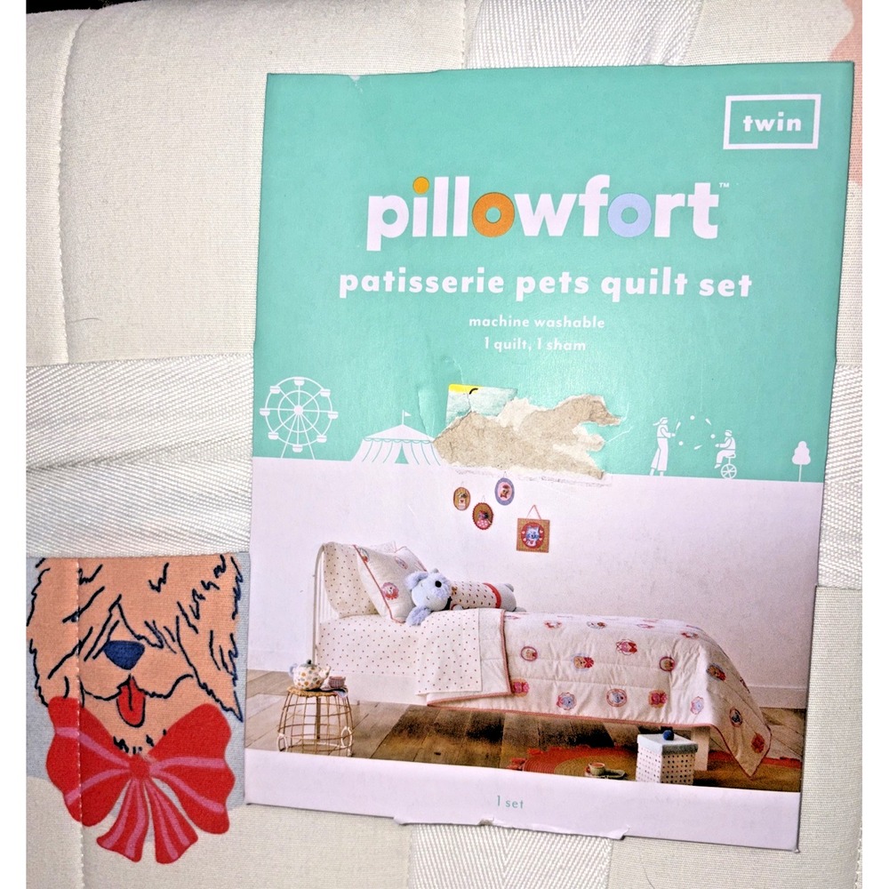 Pillowfort Patisserie Pet Shoppe Kids' Quilt Set - Twin - Picture 2 of 10